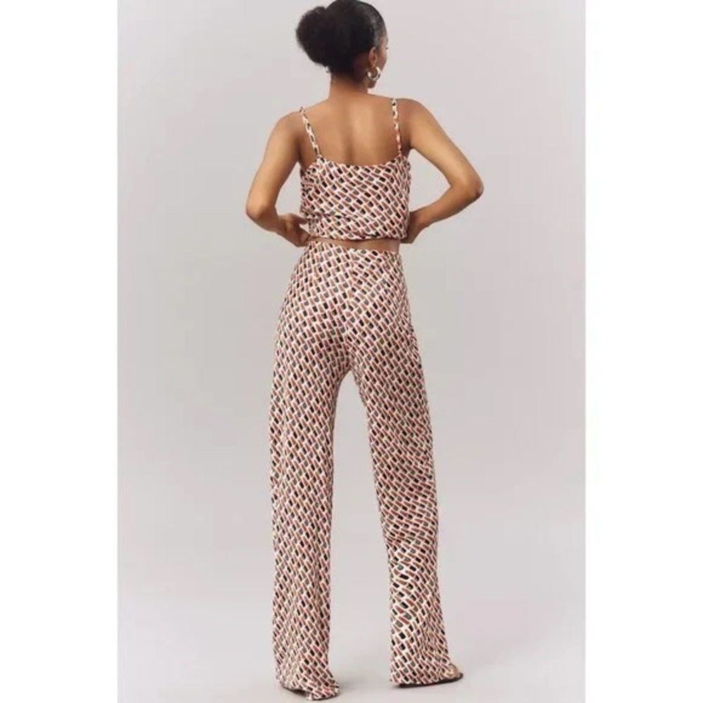 Anthropologie The Tilda Pants: Lipstick Print in  Size Small Tall - Picture 6 of 7
